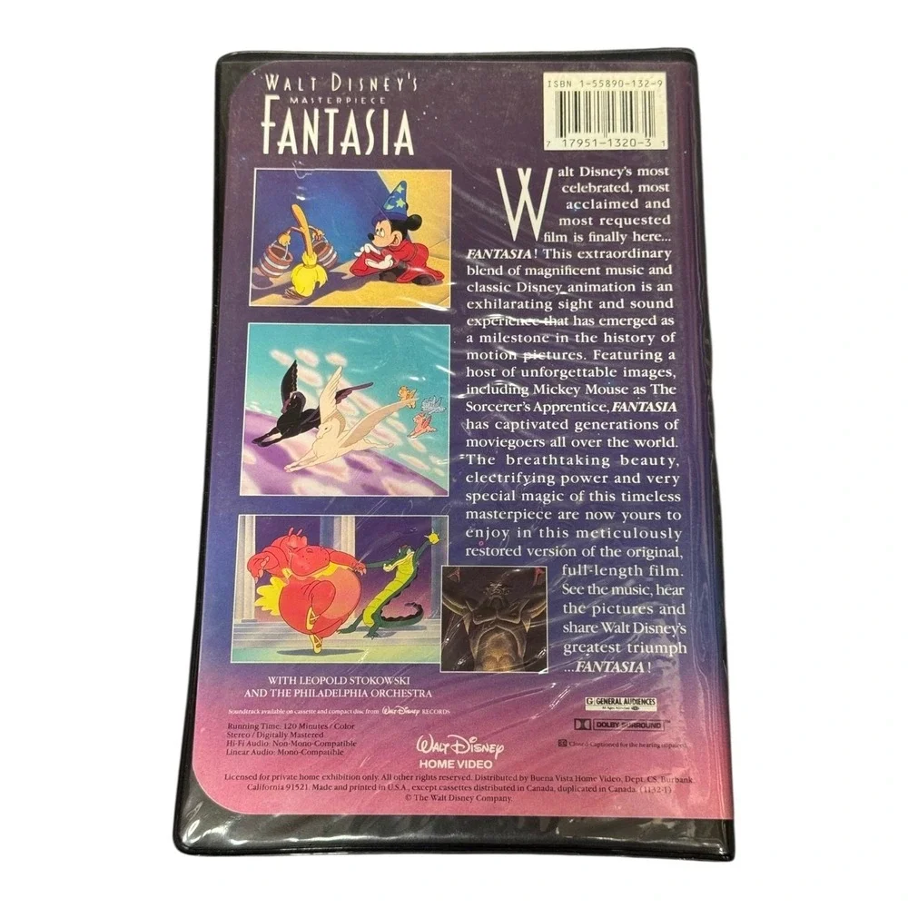 Fantasia VHS‎ Walt Disney's Masterpiece Black Clamshell